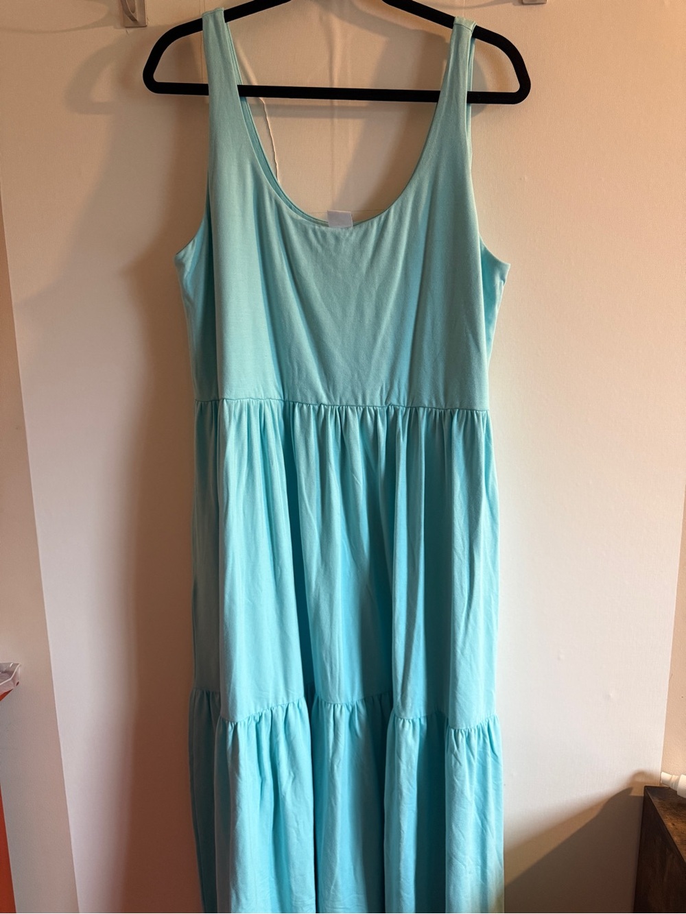 Smash + Tess Aqua Bamboo Tiered Maxi Dress XL Made in Canada Pockets